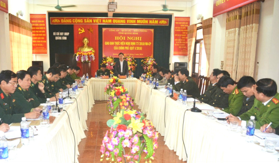 Hội nghị giao ban Quý 1-2016 giữa 3 lực lượng Công an, Quân sự, Biên phòng của tỉnh Quảng Bình