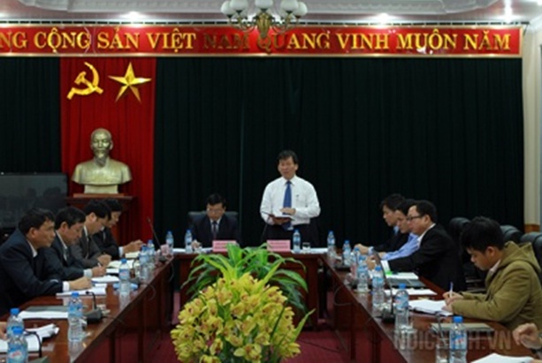 Đồng chí Phạm Anh Tuấn, Phó trưởng Ban Nội chính Trung ương làm việc với Thường trực Tỉnh ủy Cao Bằng tháng 3-2016