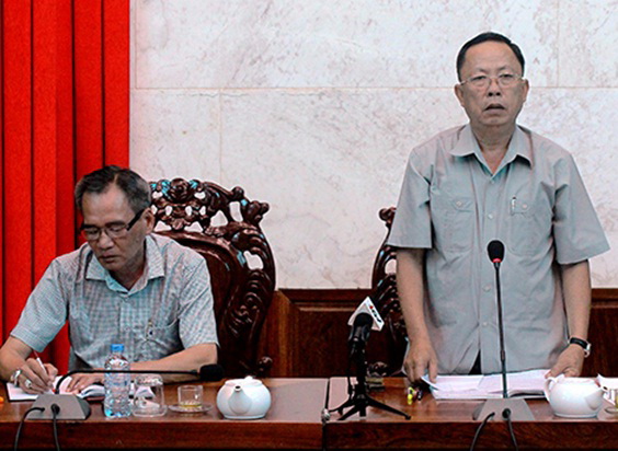 Đồng chí Trần Công Chánh, Bí thư Tỉnh ủy phát biểu tại buổi làm việc