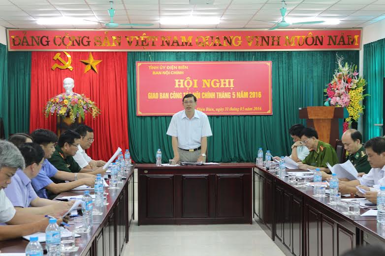 Hội nghị giao ban công tác nội chính tháng 5-2016 của Điện Biên