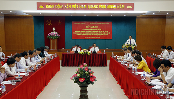 Hội nghị sơ kết 01 năm thực hiện Quy chế phối hợp giữa Ban Nội chính Trung ương và Ban cán sự đảng Ngân hàng Nhà nước Việt Nam ngày 09-6-2016