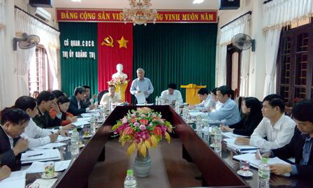 Ban Thường vụ Tỉnh ủy Quảng Trị kiểm tra, giám sát tại Ban Thường vụ Thị ủy Quảng Trị 