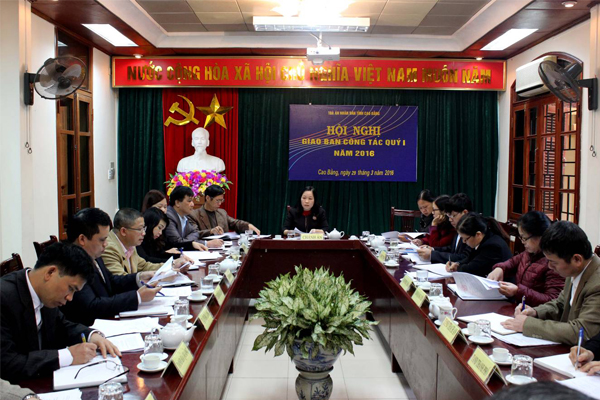 Tòa án nhân dân tỉnh Cao Bằng tổ chức Hội nghị giao ban công tác quý I-2016