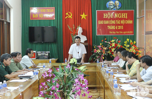 Hội nghị giao ban công tác nội chính tỉnh Ninh Thuận