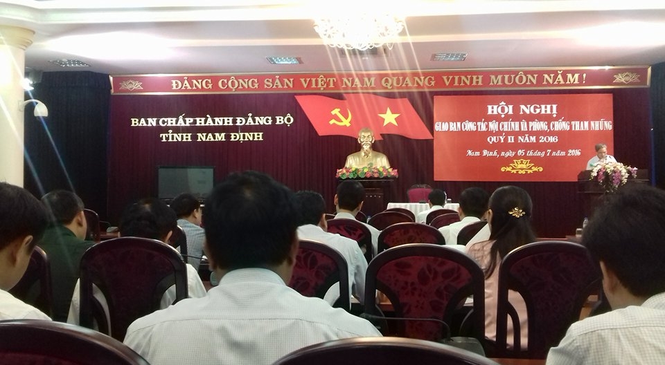 Hội nghị giao ban công tác nội chính và phòng, chống tham nhũng 6 tháng đầu năm 2016 của tỉnh Nam Định