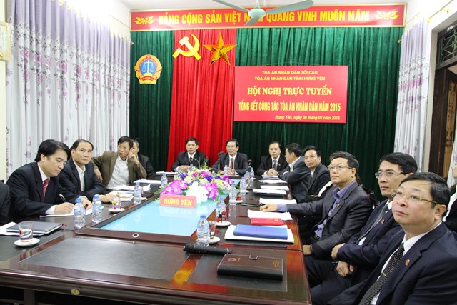 Tòa án nhân dân tỉnh Hưng Yên dự Hội nghị trực tuyến tổng kết công tác của ngành Tòa án