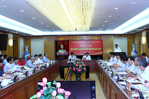 Hội nghị phối hợp công tác giữa Ban Nội chính Trung ương và Bộ Tư pháp 