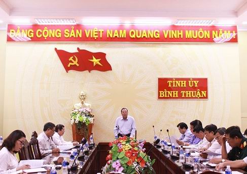 Đồng chí Huỳnh Thanh Cảnh, Phó Bí thư Thường trực Tỉnh ủy Bình Thuận chủ trì giao ban nội chính quý III-2016