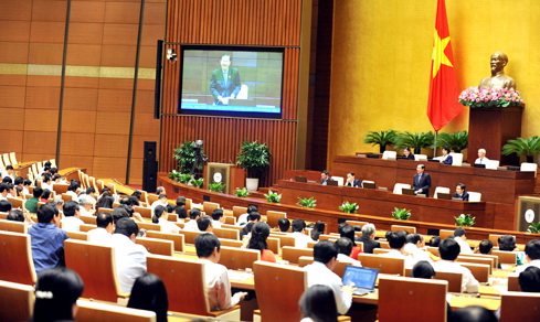 Quốc hội thảo luận ở Hội trường về dự án Luật về Hội