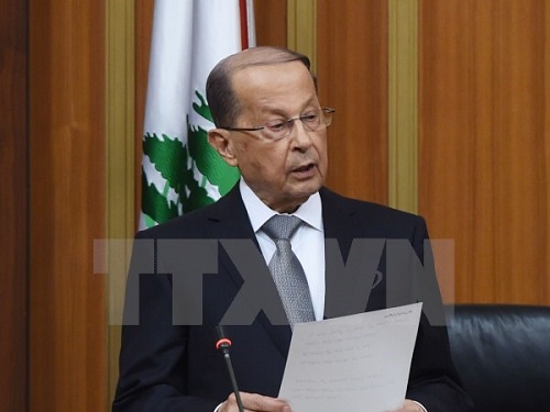 Tân Tổng thống Michel Aoun tuyên thệ nhậm chức tại Beirut ngày 31-10. 
