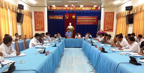 Đoàn công tác của Ban Chỉ đạo Trung ương về phòng, chống tham nhũng làm việc tại Cà Mau