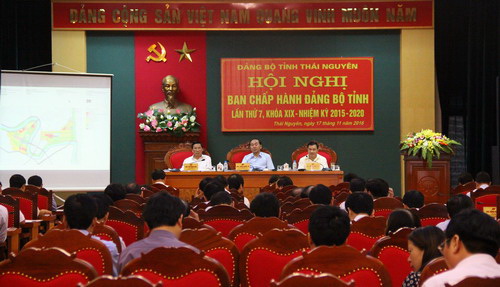 Quang cảnh Hội nghị Ban Chấp hành Đảng bộ tỉnh Thái Nguyên lần thứ 7 (khóa XIX)