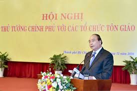 Thủ tướng Chính phủ Nguyễn Xuân Phúc phát biểu tại Hội nghị Thủ tướng Chính phủ với các tổ chức tôn giáo