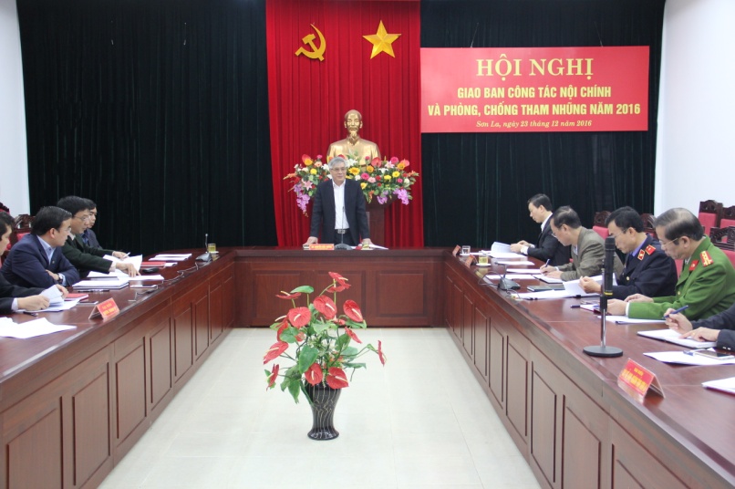 Hội nghị giao ban công tác nội chính và phòng, chống tham nhũng năm 2016 tỉnh Sơn La