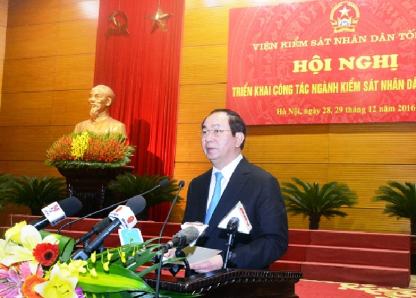 Chủ tịch Nước Trần Đại Quang, Trưởng Ban Chỉ đạo cải cách tư pháp Trung ương phát biểu tại Hội nghị