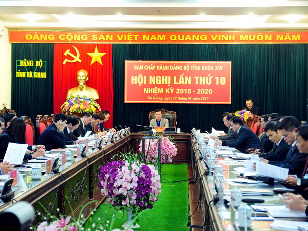 Hội nghị Ban Chấp hành Đảng bộ tỉnh Hà Giang về kiểm điểm tự phê bình và phê bình năm 2016