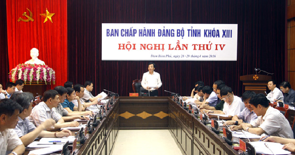 Hội nghị Ban Chấp hành Đảng bộ tỉnh Điện Biên lấy ý kiến vào một số dự thảo nghị quyết, chương trình đảm bảo quốc phòng - an ninh