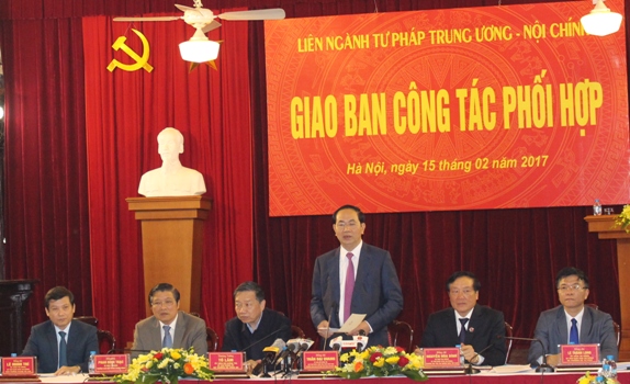 Chủ tịch nước Trần Đại Quang, Trưởng Ban Chỉ đạo cải cách tư pháp Trung ương phát biểu tại Hội nghị