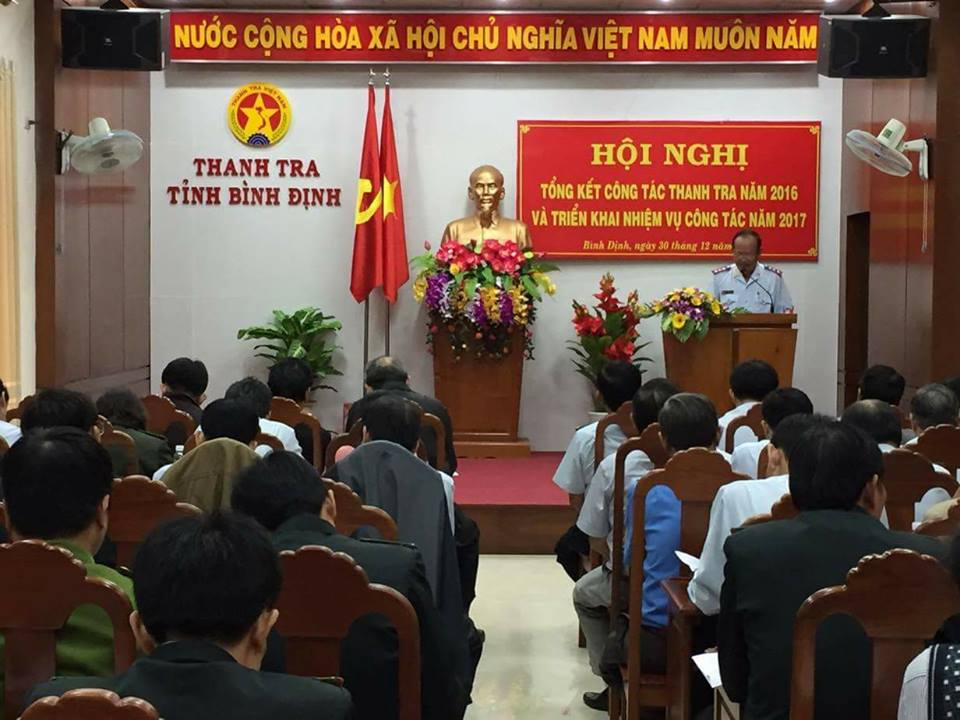Hội nghị tổng kết công tác thanh tra năm 2016 và triển khai nhiệm vụ công tác năm 2017 của Thanh tra tỉnh Bình Định