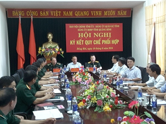  Ban Nội chính Tỉnh ủy Quảng Bình ký Quy chế phối hợp với Đảng ủy Quân sự tỉnh và Đảng ủy Bộ đội biên phòng tỉnh