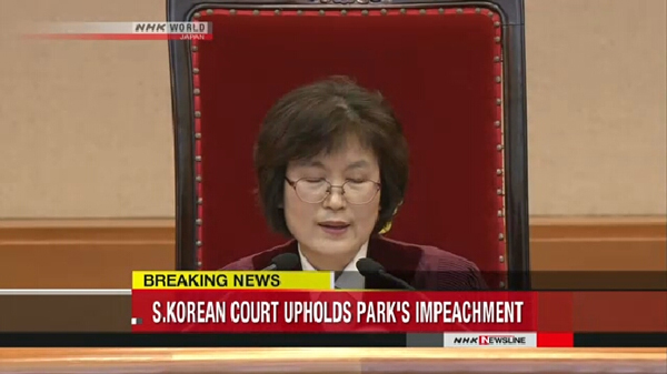 Quyền Chánh án Tòa án Hiến pháp Hàn Quốc Lee Jung-mi công bố phán quyết giữ nguyên nội dung luận tội Tổng thống