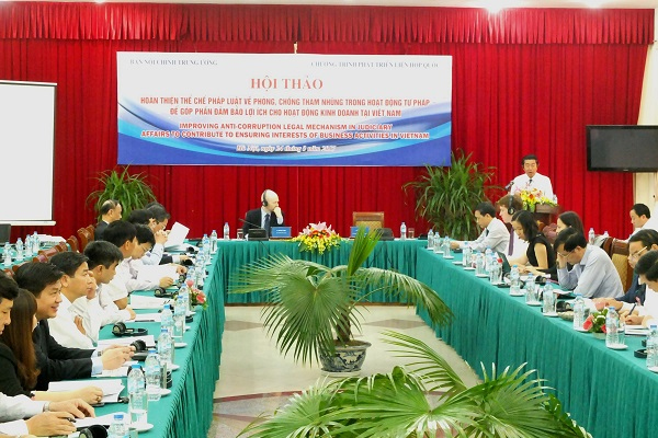 Hội thảo hoàn thiện thể chế pháp luật về phòng, chống tham nhũng trong hoạt động tư pháp nhằm thúc đẩy hoạt động kinh doanh ở Việt Nam