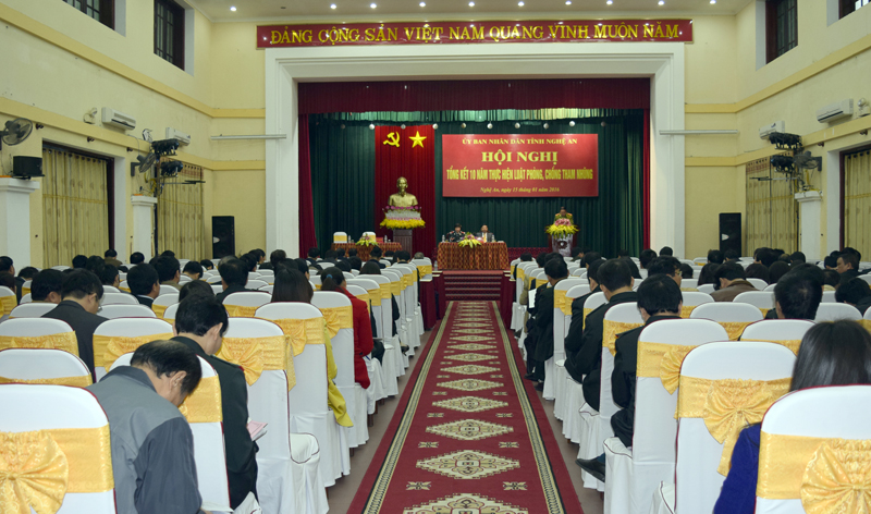 UBND tỉnh Nghệ An tổ chức tổng kết 10 năm thực hiện Luật phòng, chống tham nhũng