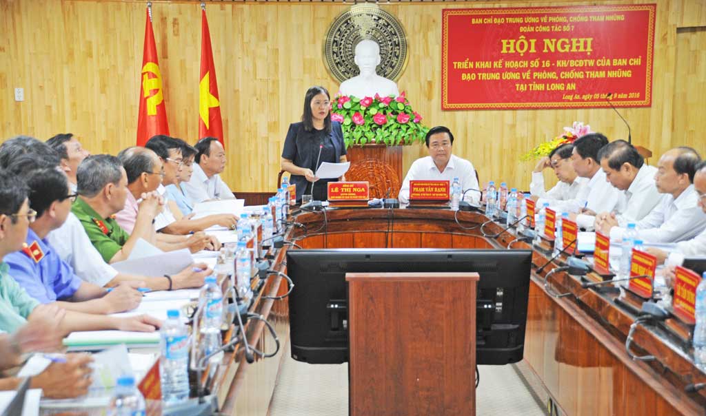 Đoàn công tác của Ban Chỉ đạo Trung ương về phòng, chống tham nhũng làm việc tại tỉnh Long An