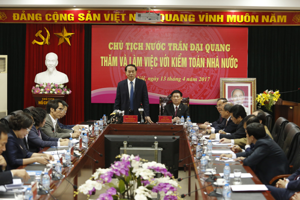Chủ tịch nước Trần Đại Quang thăm và làm việc với Kiểm toán Nhà nước