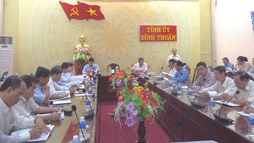 Một hội nghị của Ban Thường vụ Tỉnh ủy Bình Thuận