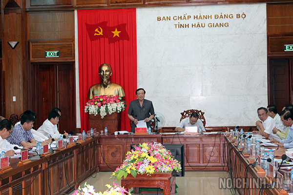 Đoàn công tác của Ban Chỉ đạo Trung ương về phòng, chống tham nhũng triển khai Kế hoạch kiểm tra, giám sát tại tỉnh Hậu Giang năm 2016