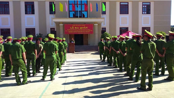 Công an huyện Kbang ra quân trấn áp tội phạm
