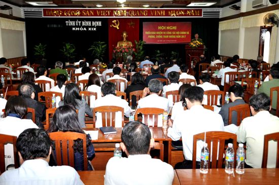 Hội nghị triển khai nhiệm vụ công tác nội chính và phòng, chống tham nhũng năm 2017 do Ban Nội chính Tỉnh ủy Bình Định tổ chức 