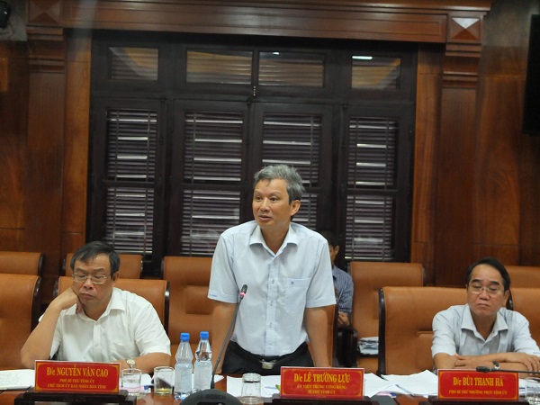 Đồng chí Lê Trường Lưu, Ủy viên Trung ương Đảng, Bí thư Tỉnh ủy, Chủ tịch Hội đồng nhân dân tỉnh Thừa Thiên  Huế phát biểu