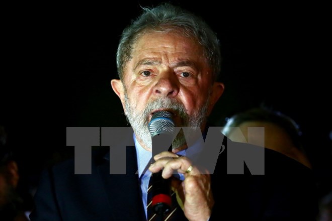 Cựu Tổng thống Brazil Lula da Silva phát biểu tại Curitiba 