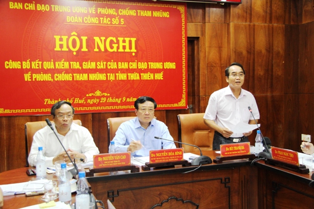 Đồng chí Bùi Thanh Hà, Phó Bí thư Thường trực Tỉnh ủy phát biểu tại Hội nghị