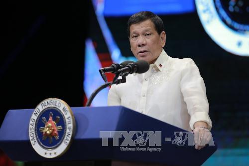 Tổng thống Philippines, Rodrigo Duterte phát biểu tại thủ đô Manila 
