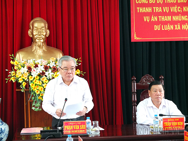 Đồng chí Phan Văn Sáu, Ủy viên Trung ương Đảng, Tổng Thanh tra Chính phủ, Ủy viên Ban Chỉ đạo Trung ương về phòng, chống tham nhũng phát biểu kết luận Hội nghị