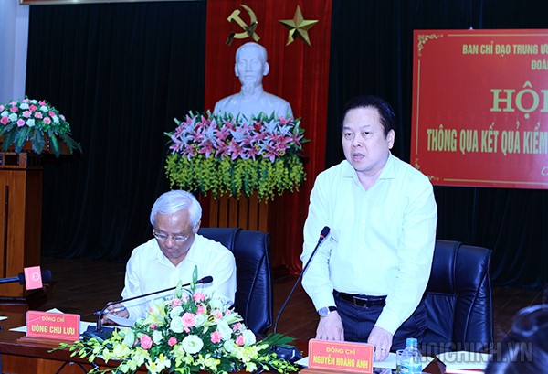 Đồng chí Nguyễn Hoàng Anh, Ủy viên Trung ương Đảng, Bí thư tỉnh uỷ Cao Bằng phát biểu tại Hội nghị