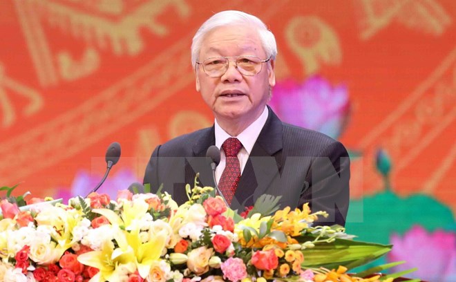 Tổng Bí thư Nguyễn Phú Trọng đọc diễn văn tại lễ kỷ niệm