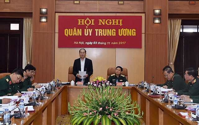 Chủ tịch nước Trần Đại Quang phát biểu chỉ đạo hội nghị về công tác quốc phòng, quân sự