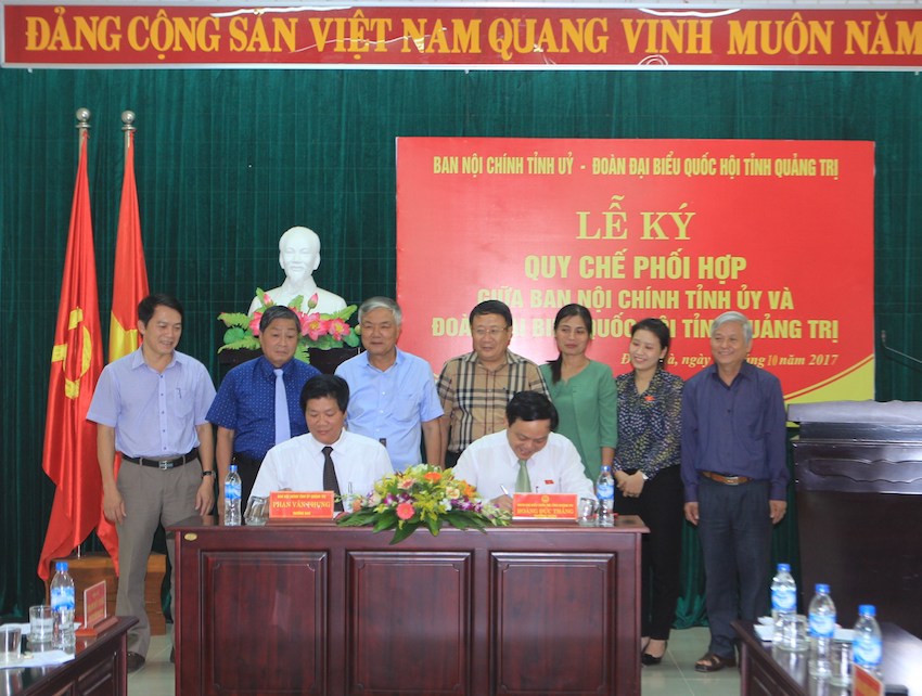 Ban Nội chính Tỉnh ủy và Đoàn đại biểu Quốc hội tỉnh Quảng Trị ký kết Quy chế phối hợp trong lĩnh vực nội chính và phòng, chống tham nhũng