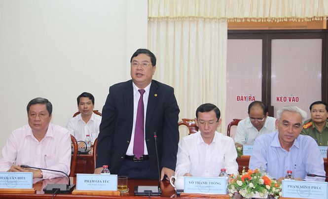 Đồng chí Phạm Gia Túc, tân Phó trưởng Ban Nội chính Trung ương phát biểu tại Hội nghị triển khai quyết định của Ban Bí thư Trung ương Đảng về công tác cán bộ
