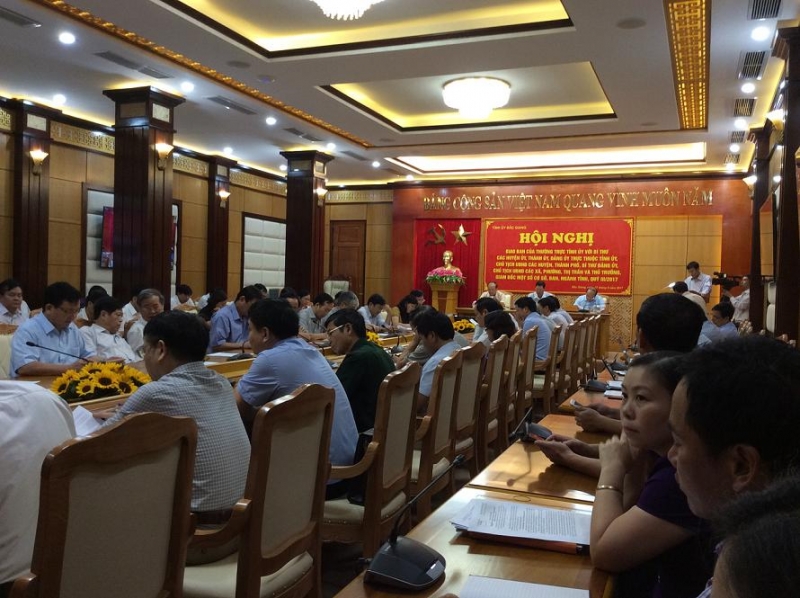 Thường trực Tỉnh ủy Bắc Giang tổ chức Hội nghị giao ban trực tuyến với cấp ủy cấp huyện, cấp xã trong toàn tỉnh về tình hình thực hiện công tác xây dựng Đảng, xây dựng hệ thống chính trị