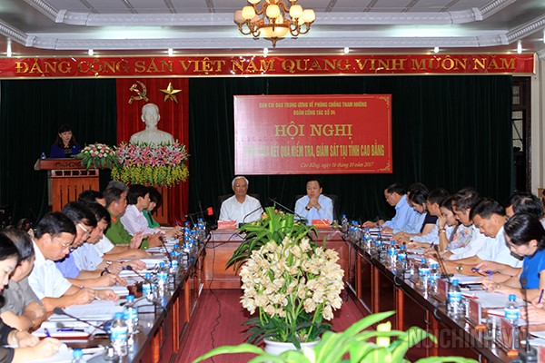 Đoàn công tác số 4 của Ban Chỉ đạo Trung ương về phòng, chống tham nhũng thông qua kết quả kiểm tra, giám sát tại tỉnh Cao Bằng