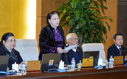 Chủ tịch Quốc hội Nguyễn Thị Kim Ngân phát biểu ý kiến tại phiên họp thứ 20 của Ủy ban Thường vụ Quốc hội