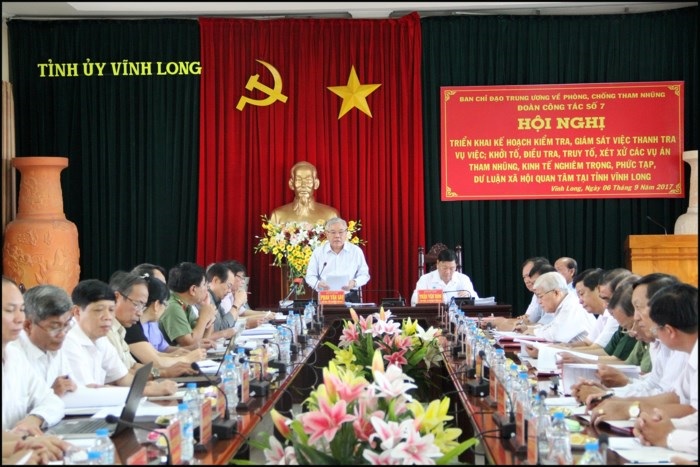 Đoàn công tác của Ban Chỉ đạo Trung ương về phòng, chống tham nhũng làm việc tại tỉnh Vĩnh Long