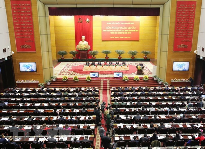 Tổng Bí thư Nguyễn Phú Trọng dự Hội nghị trực tuyến toàn quốc tổng kết công tác tổ chức xây dựng Đảng năm 2017, triển khai nhiệm vụ năm 2018