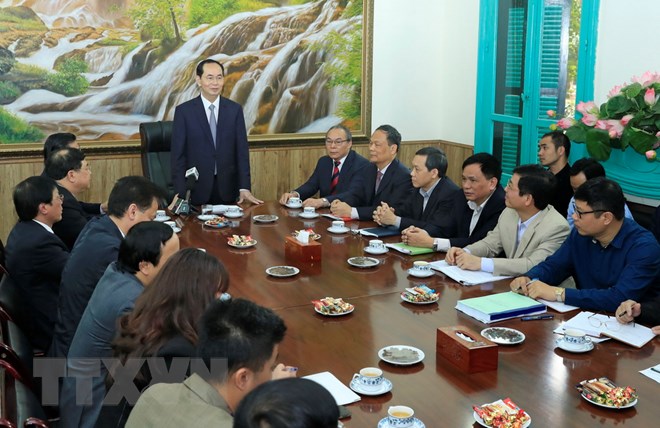 Chủ tịch nước Trần Đại Quang thăm, làm việc với Văn phòng Thường trực Ban Chỉ đạo Cải cách Tư pháp Trung ương