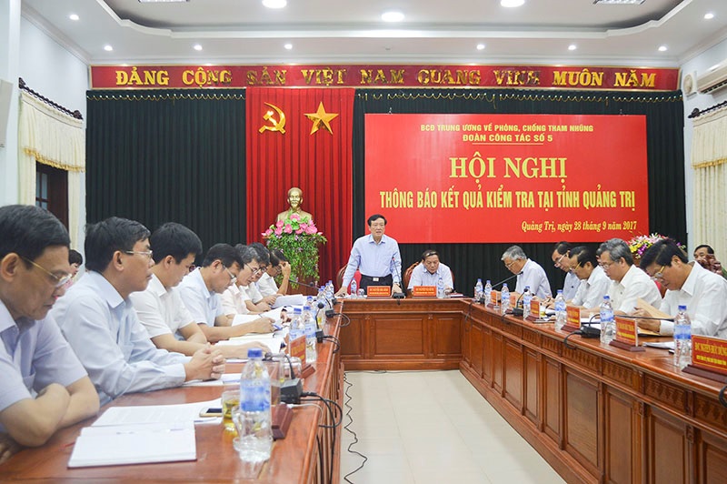 Đoàn công tác của Ban Chỉ đạo Trung ương về phòng, chống tham nhũng làm việc tại tỉnh Quảng Trị 